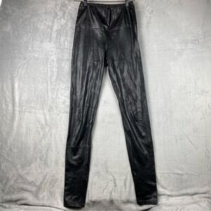 Wilfred Free Black Faux Leather Leggings High Rise Skinny Pants Small Baddie Y2K